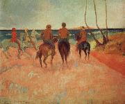 Paul Gauguin Horseman at the beach oil painting